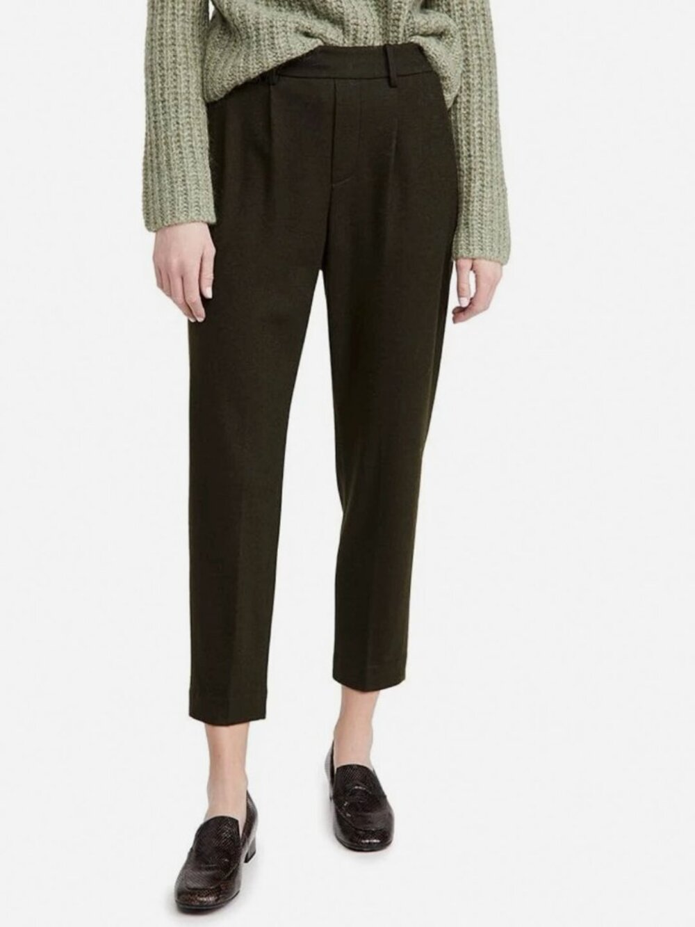 Vince Pleated Cozy Pull-On Flannel Wool Blend Pants Medium
